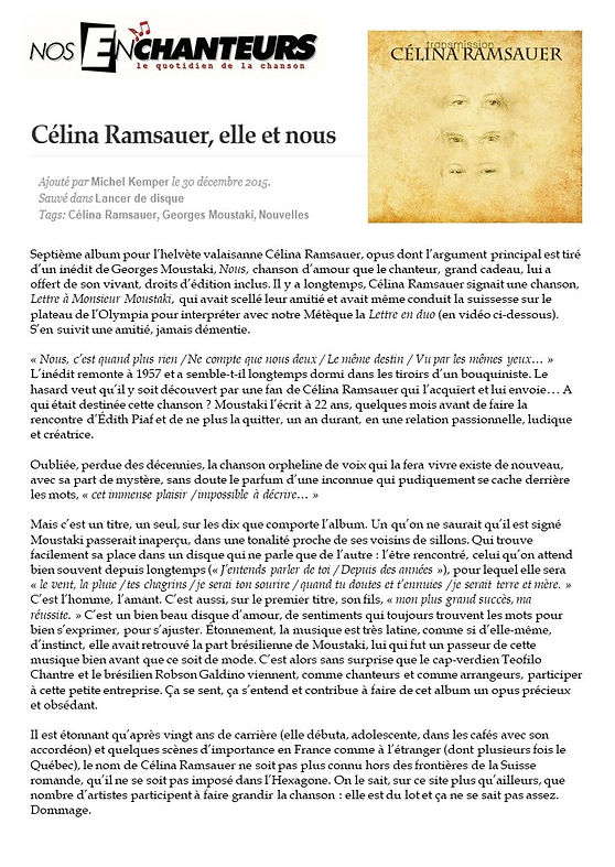 Revue de presse — Célina Ramsauer